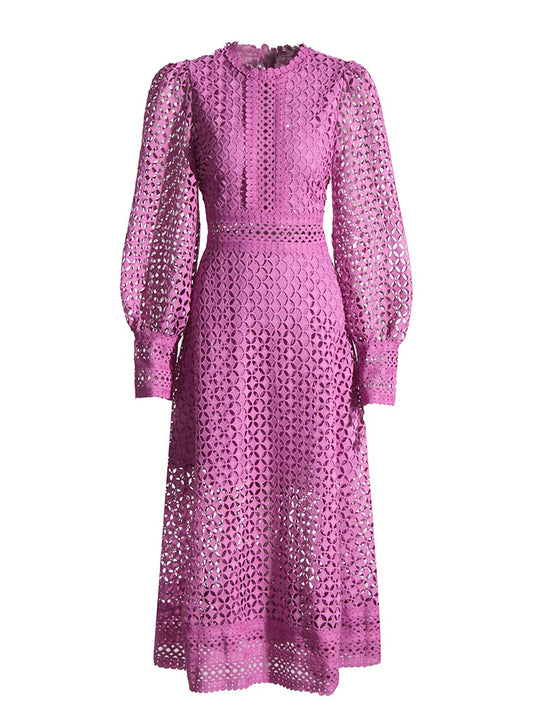 Embroidery lace long Dress