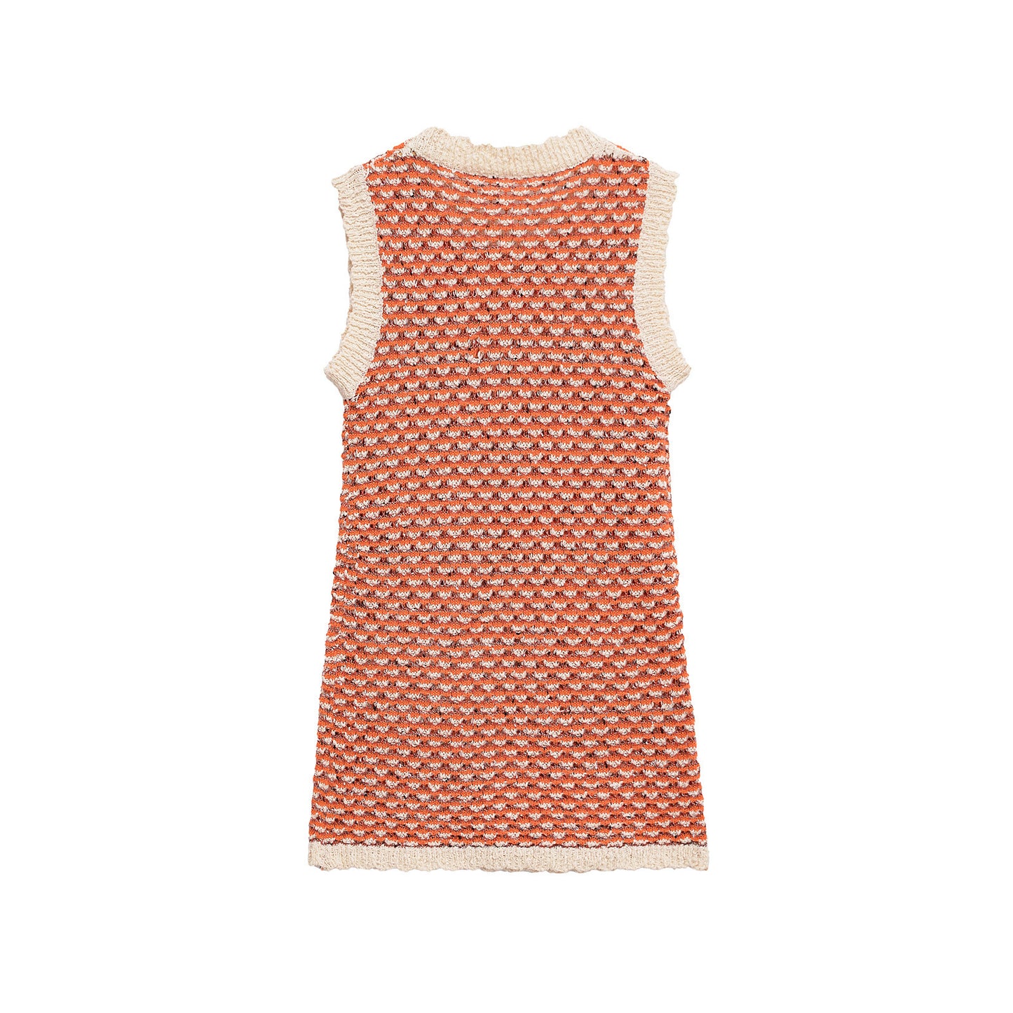 Color blocked pocket vest knitted dress
