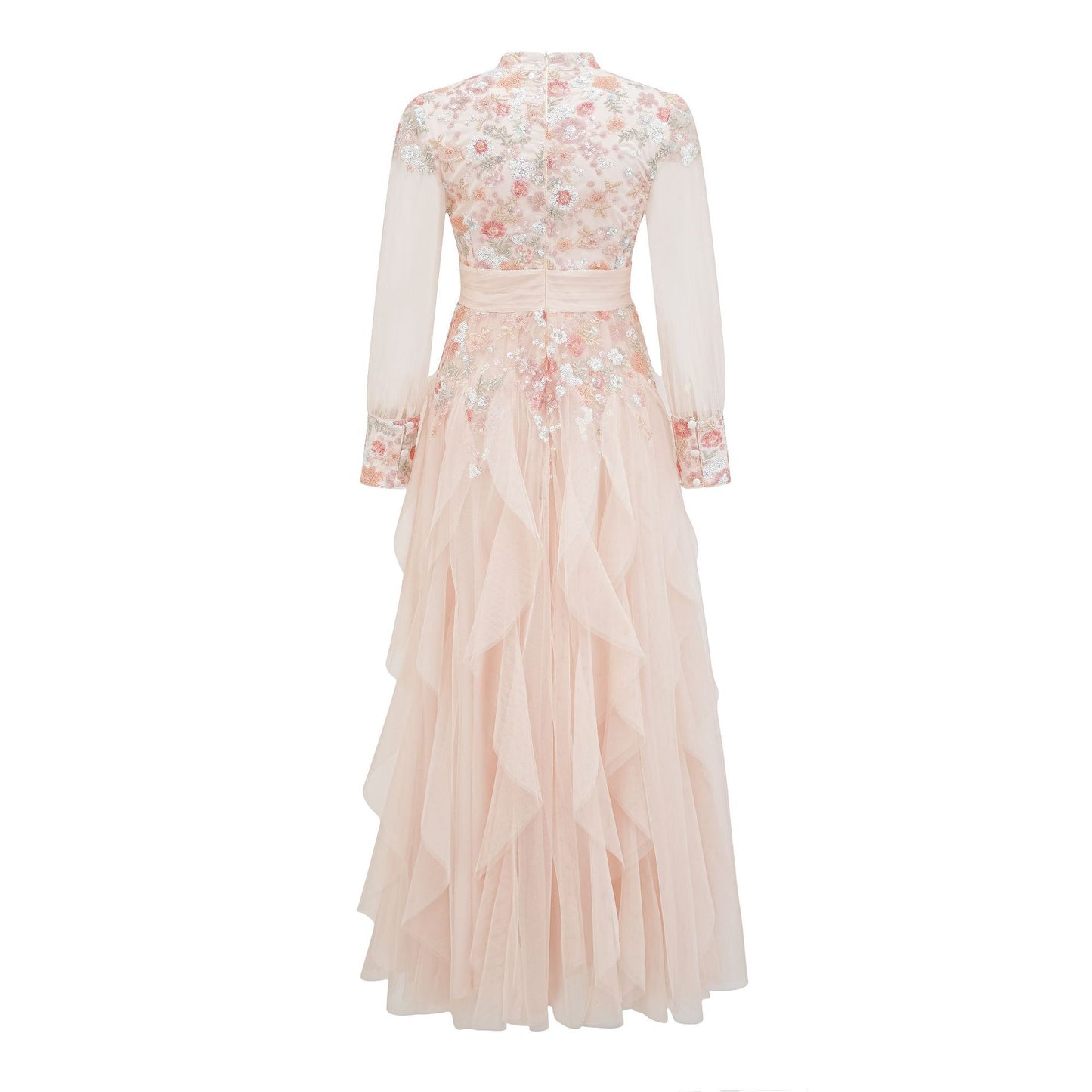 Round Neck Elegant Floral High Waist Formal dress