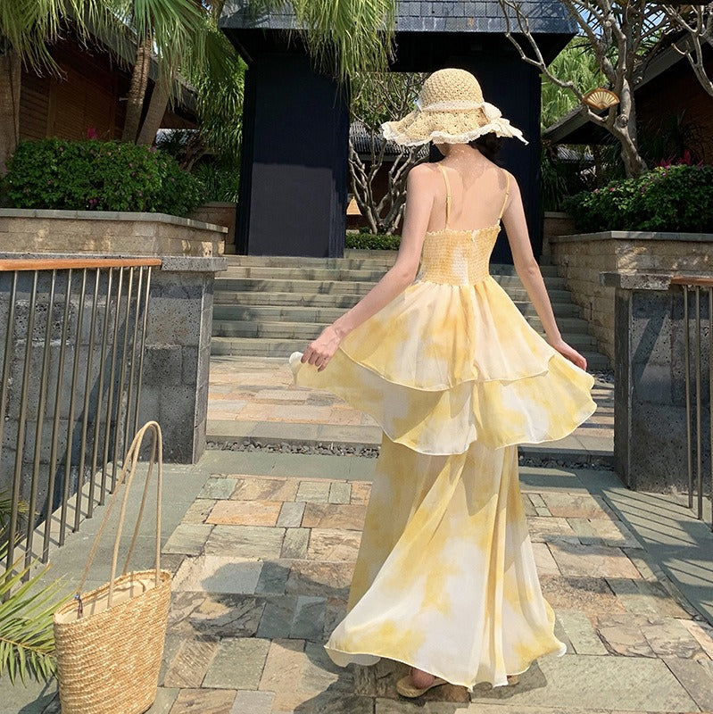 Floral strapless dress