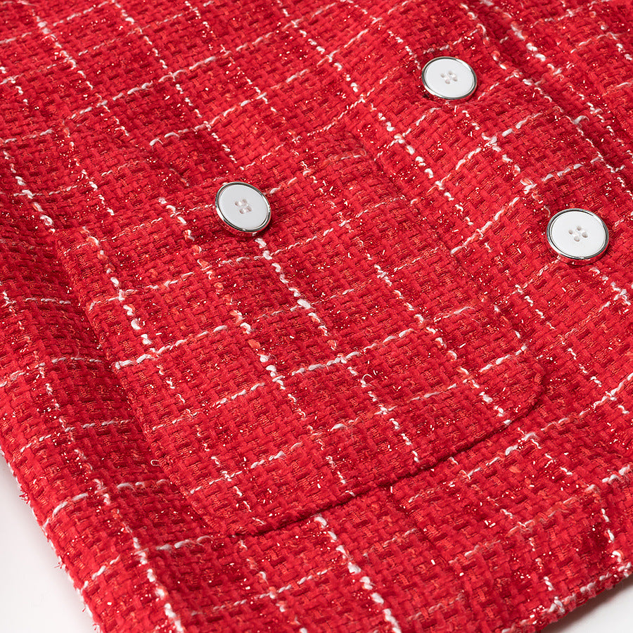 single breasted round neck  jacket