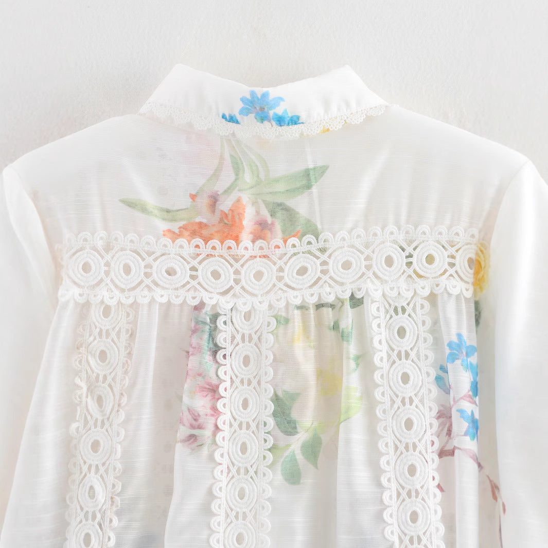 laced belted printed dress