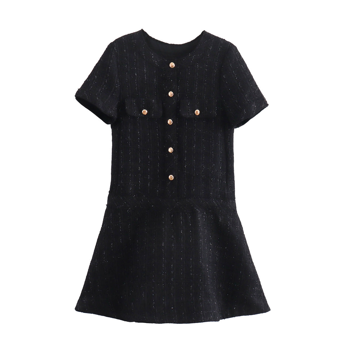 button pocketed  dress