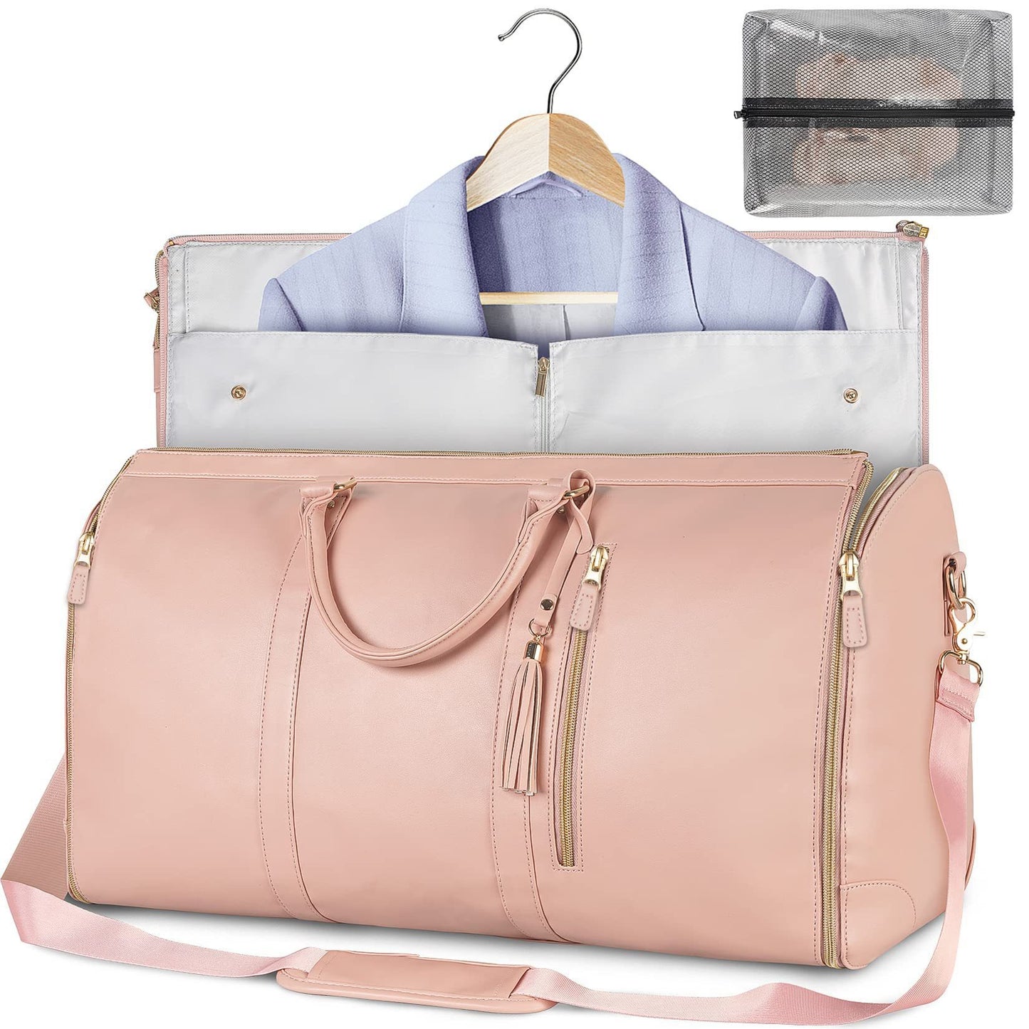 Large leather folding Travel suit bag,