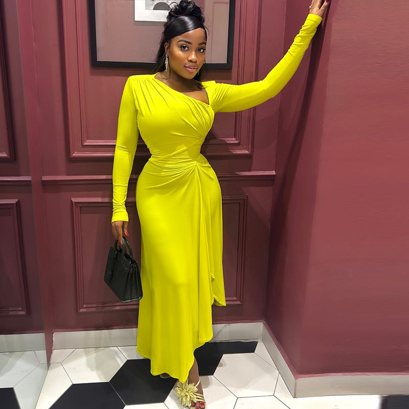 Elegant slanted dress