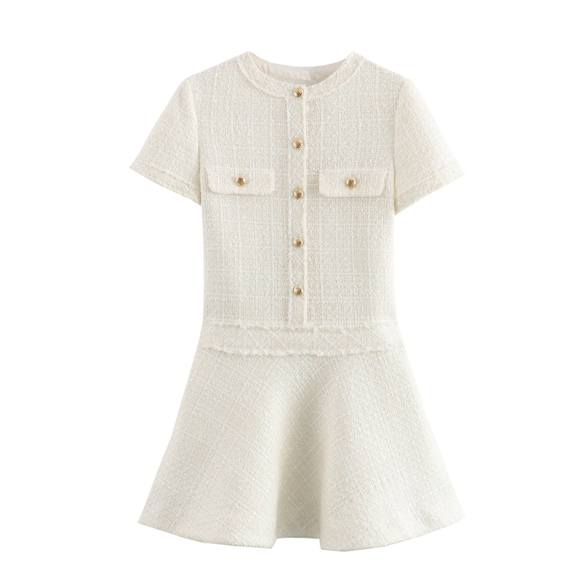 button pocketed  dress