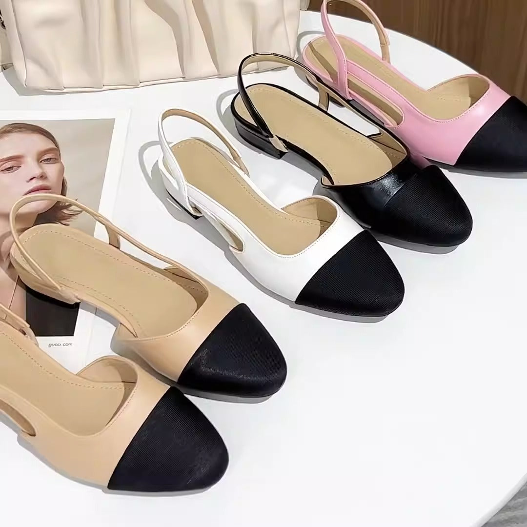 slingback round toe flats