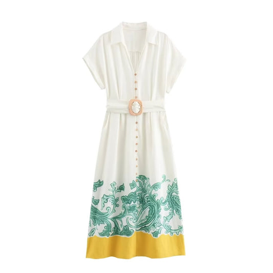 short sleeved white shirt dress