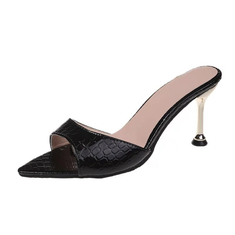 pointed toe slip on sandals