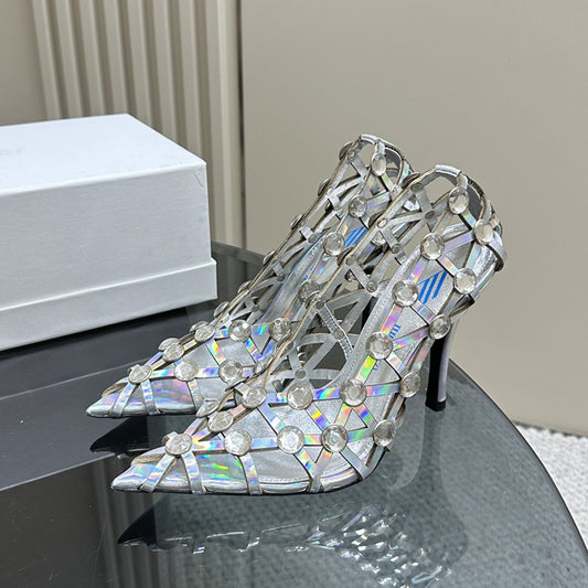 Luxurious Crystal Strappy pumps