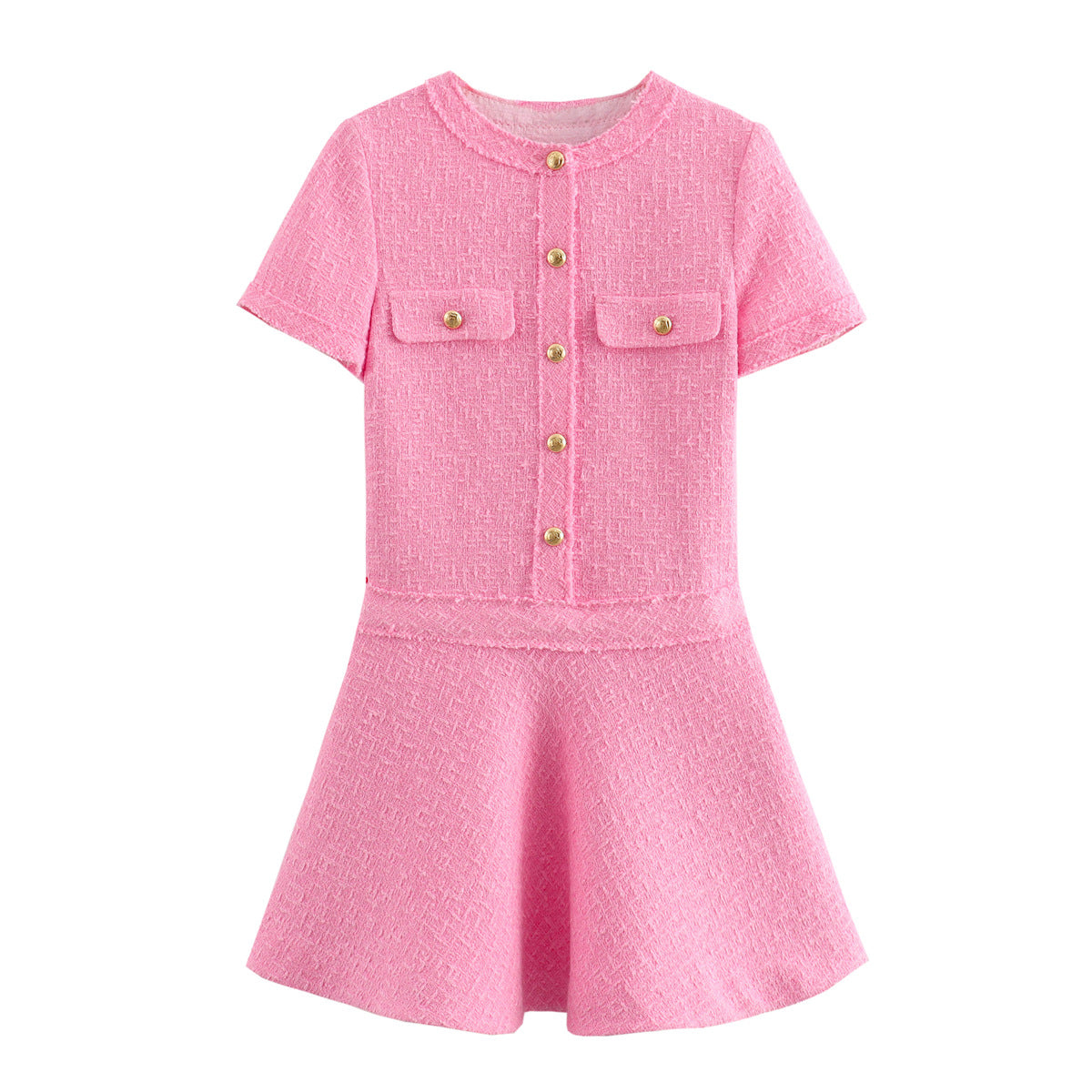 button pocketed  dress