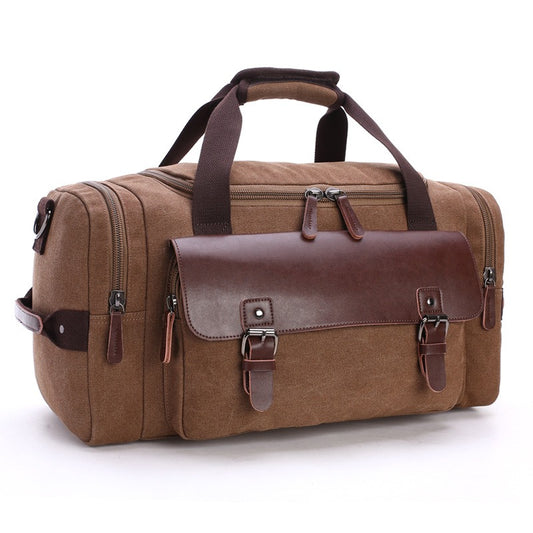 Large Capacity Vintage Luggage  Travel duffle Bag Pu Leather and Canvas