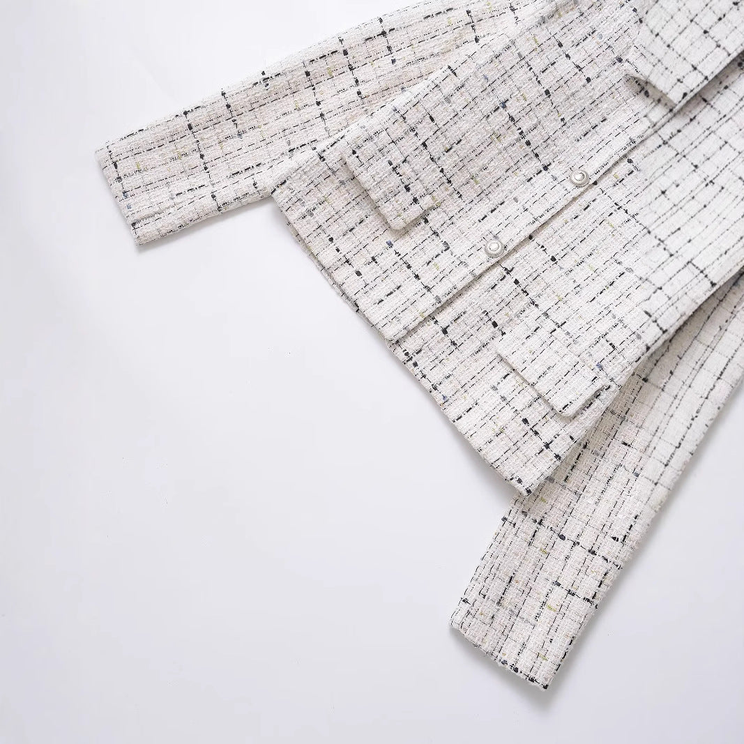 textured checkered  style jacket