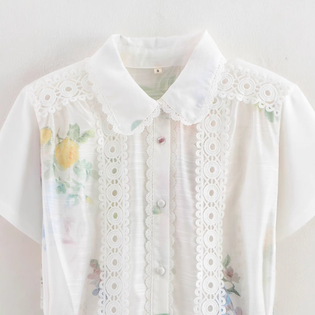 laced belted printed dress