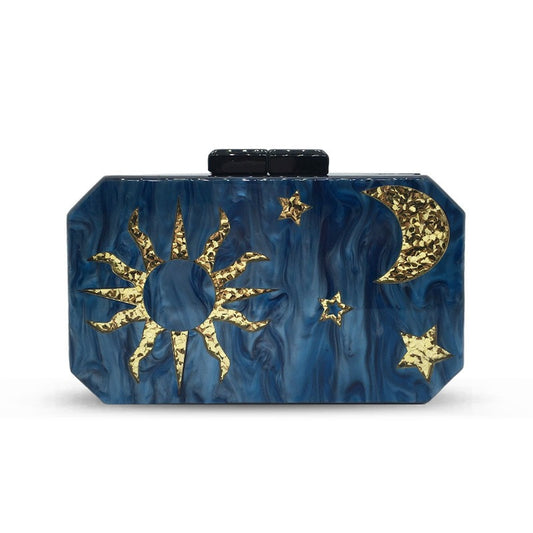 Acrylic Octagon evening clutch bag