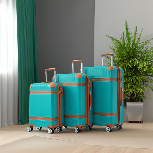 Hardshell Luggage Sets 3 Piece double spinner 8 wheels Suitcase TSA Lock Lightweight