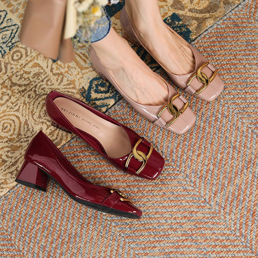 Square toe  Patent Leather