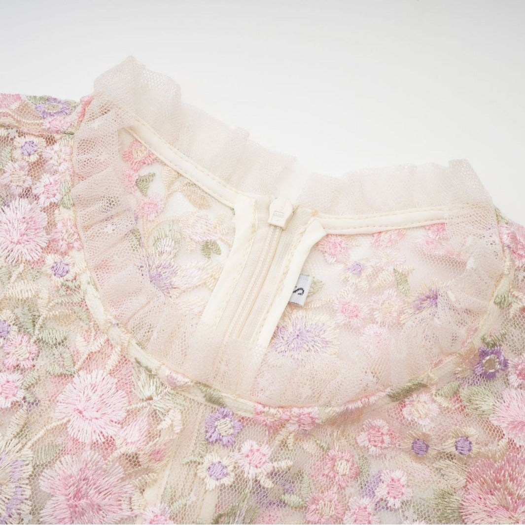 Dress Floral Mesh Skirt Dress