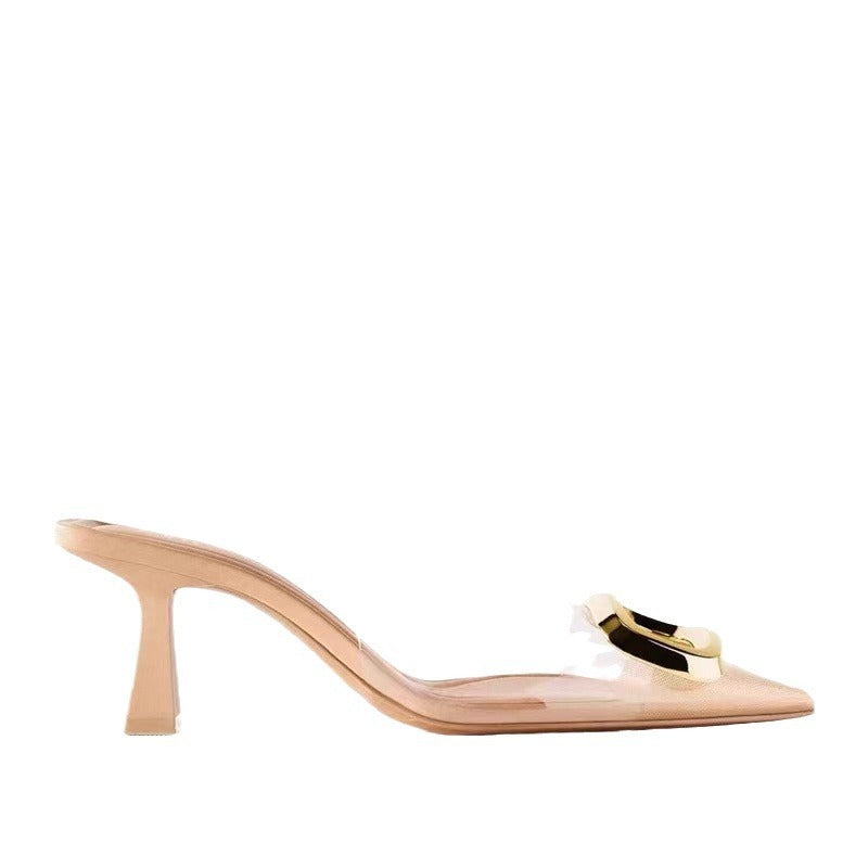 Pointed toe transparent Slingback sandals