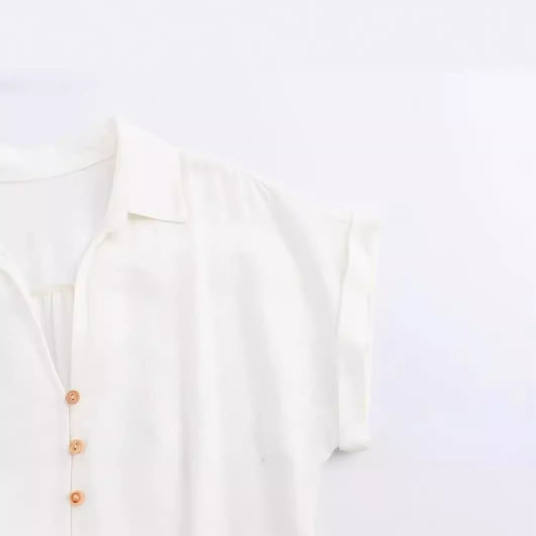 short sleeved white shirt dress