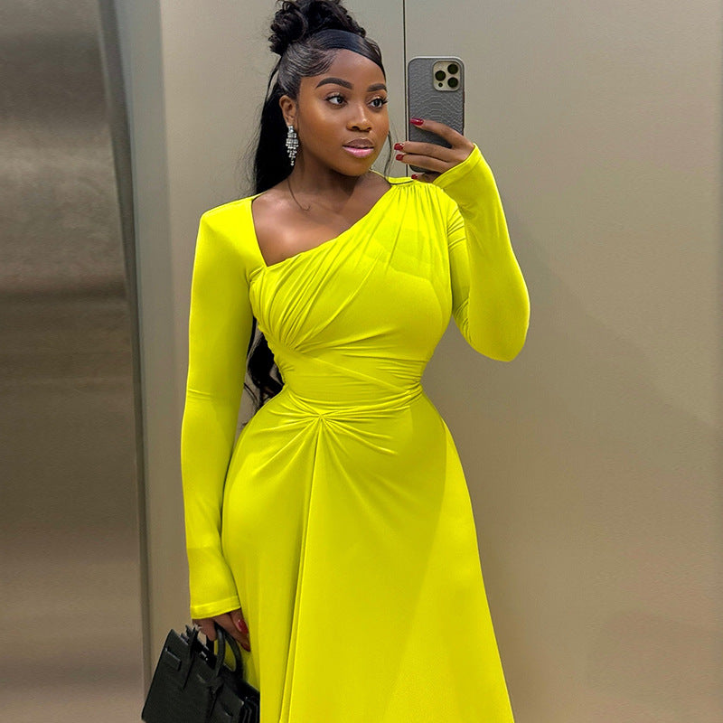 Elegant slanted dress