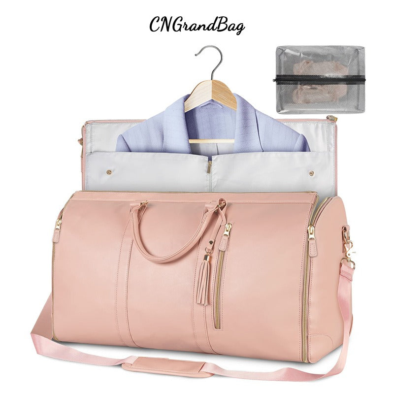 Large leather folding Travel suit bag,