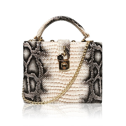 Print Box Small Square PU Evening Clutch