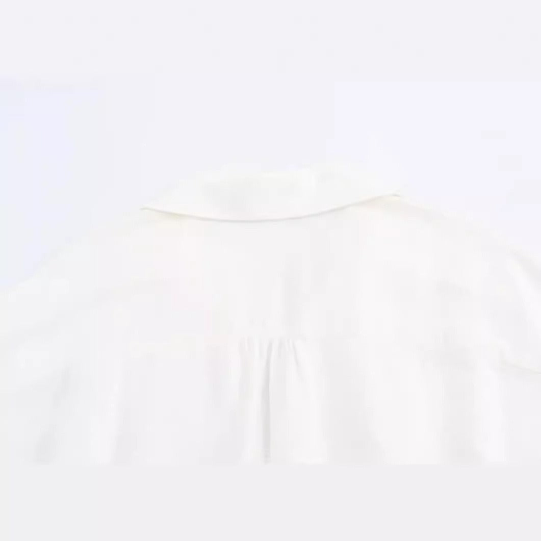 short sleeved white shirt dress