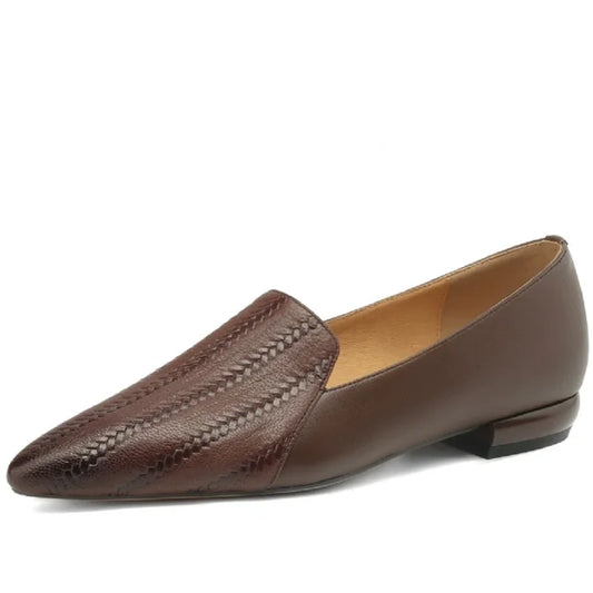 Full Grain Genuine Leather  Slip On Vintage Pointed Toe loafers