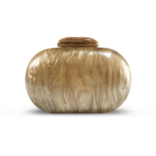 Oval Acrylic evening clutch Pearlescent Box Bag