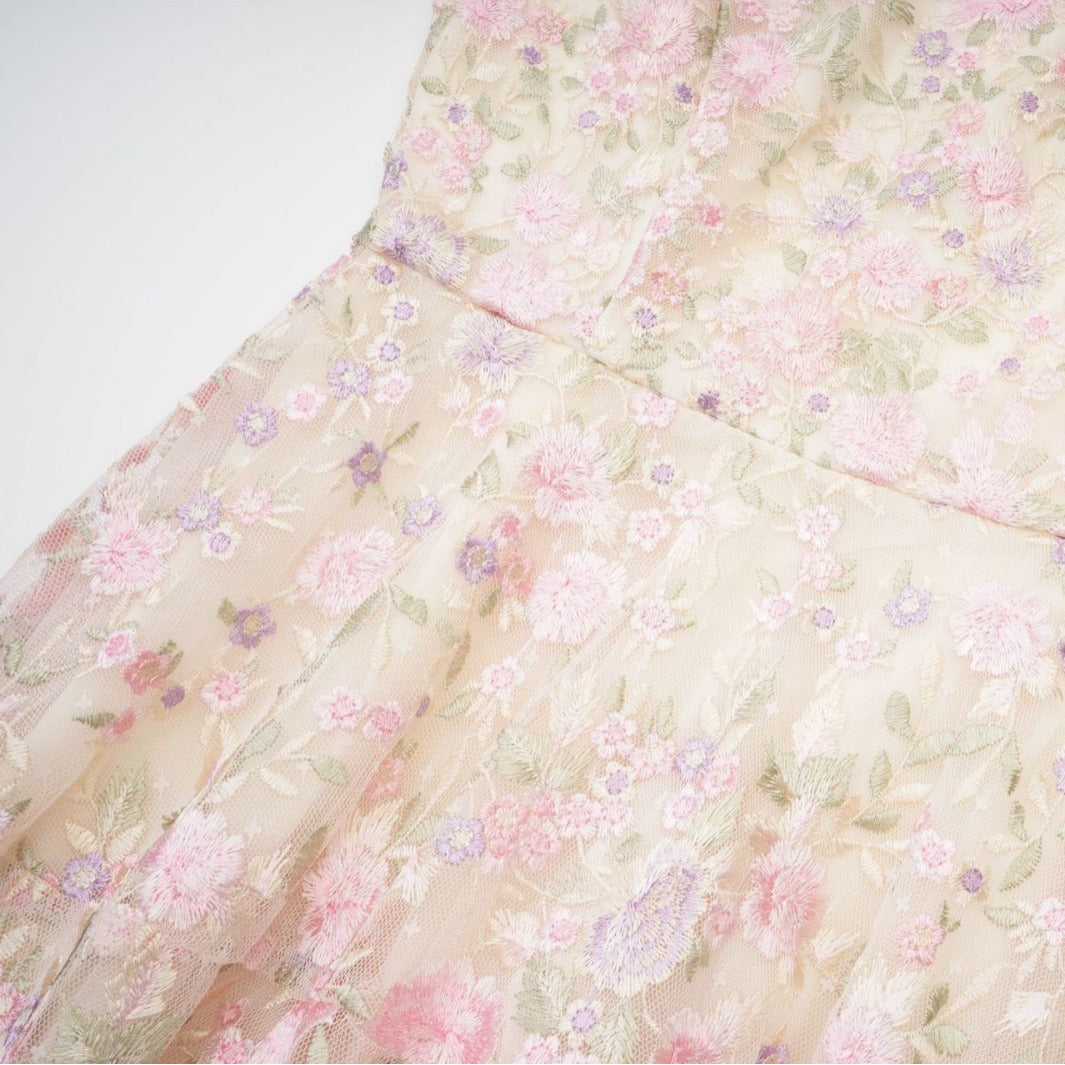 Dress Floral Mesh Skirt Dress