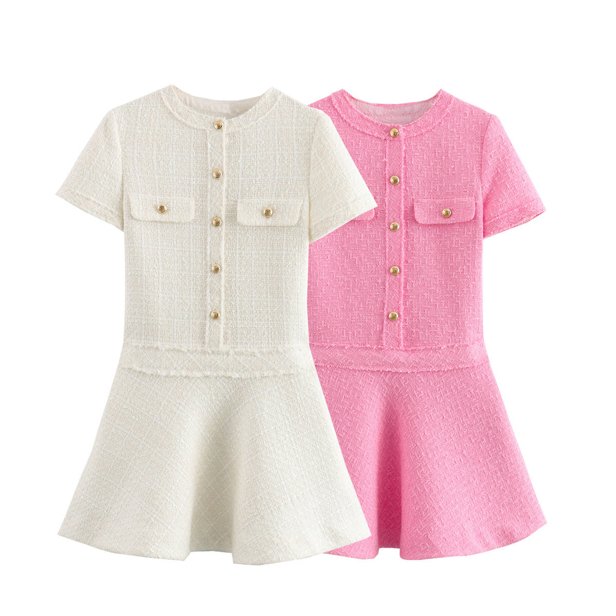 button pocketed  dress