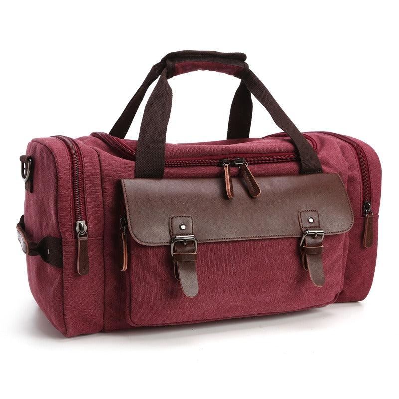 Large Capacity Vintage Luggage  Travel duffle Bag Pu Leather and Canvas