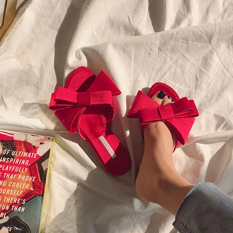 Silk Butterfly-knot Slippers