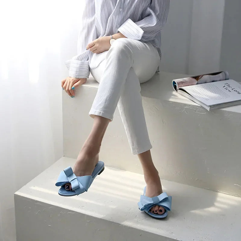 Silk Butterfly-knot Slippers