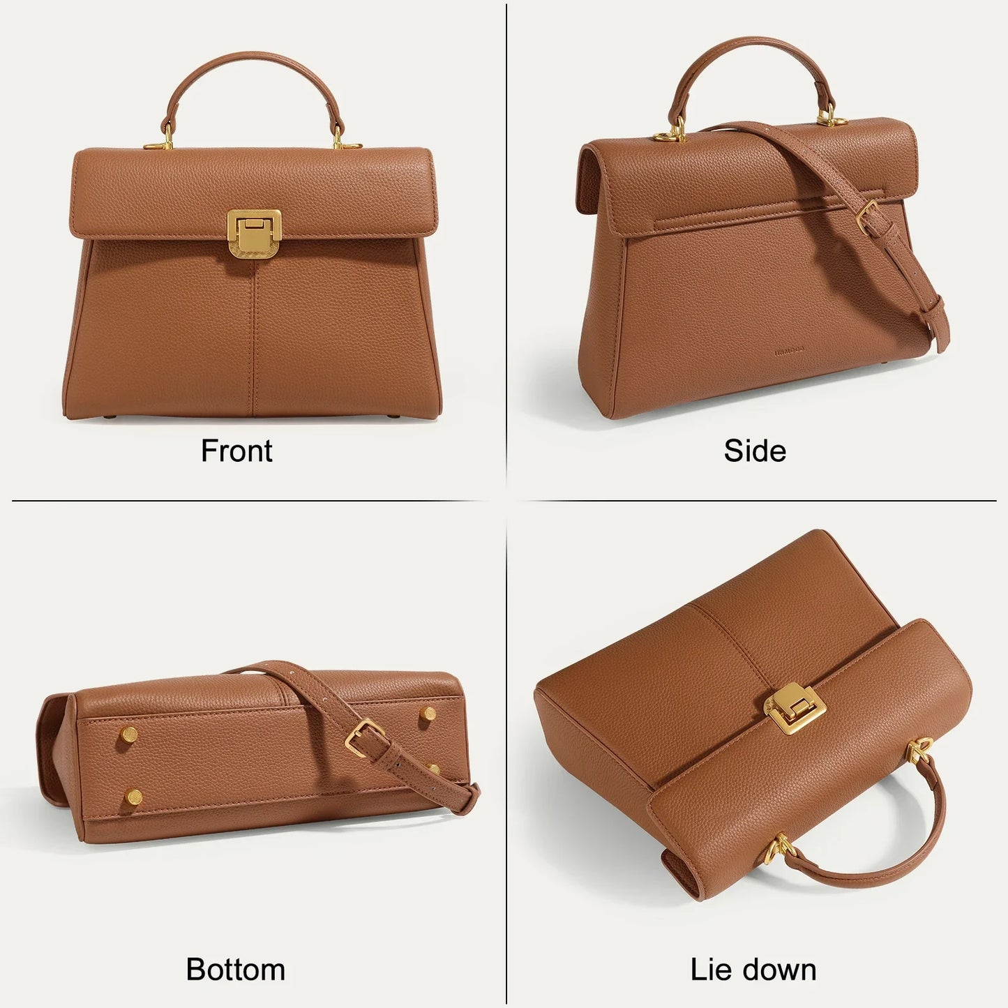 Women Large Capacity Cowhide Satchel handbag