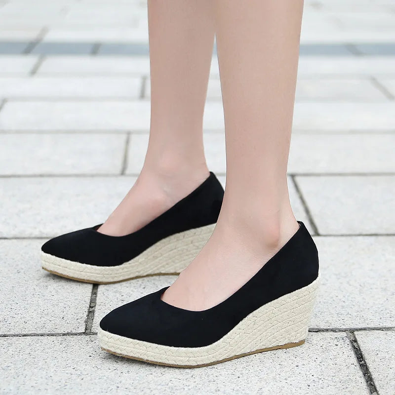 Women low Heels Wedges Shoes-Click for more colors